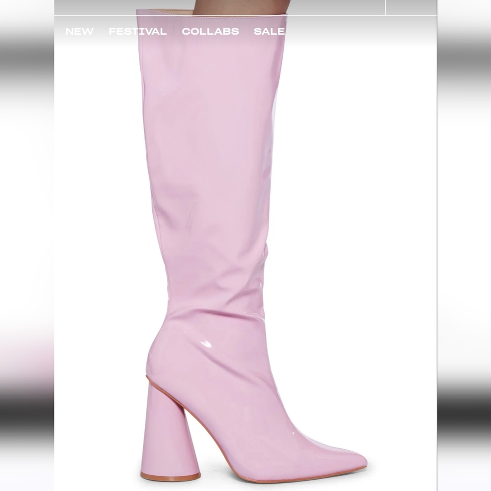 NWT Pink Knee High Boots in sz 7